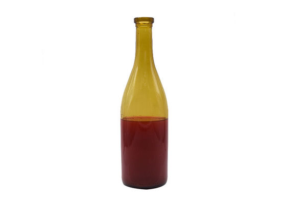 Garrafa de vinho feita sob encomenda de vidro vazia de vidro sem chumbo amarela escura das garrafas de vinho 750ml