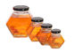 250ml-750ml o vidro Honey Jars With Lids, vidro do hexágono range a cor clara