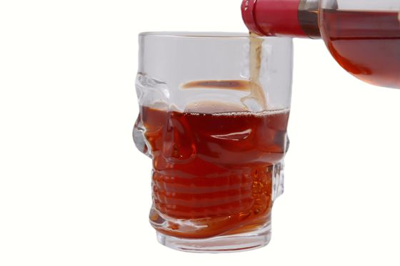 520ml Hoshine Joy Large Water Glass Cups with Handles Clear Skull
