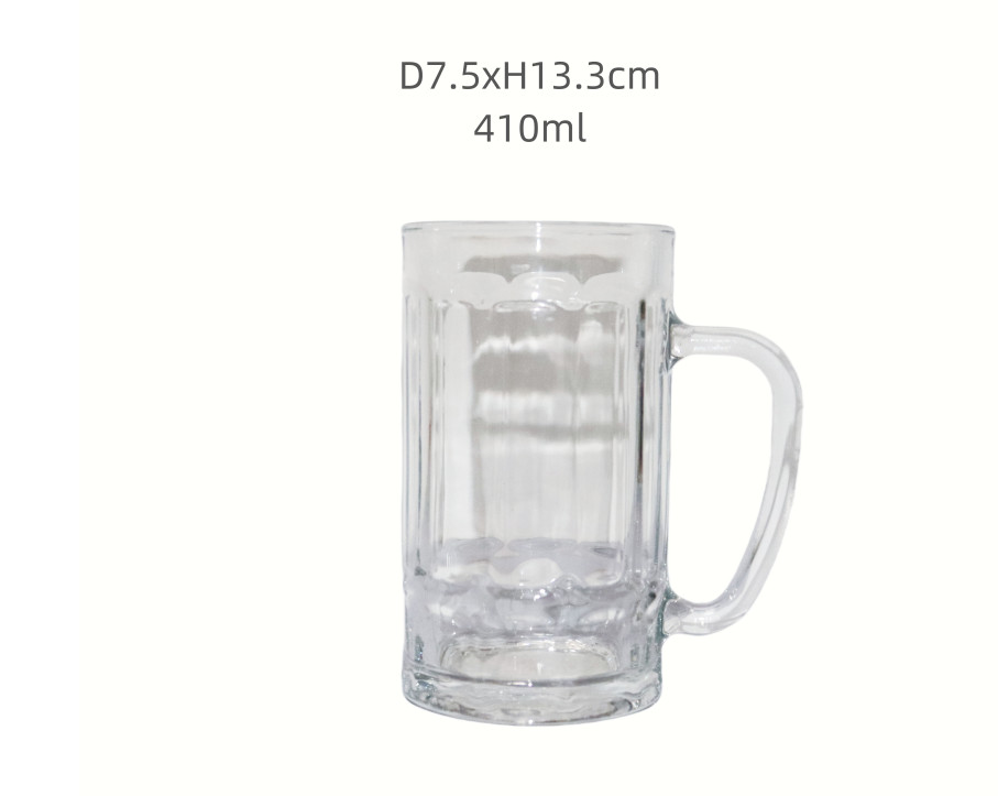 410 ML Glass Drinking Cups with Sturdy Design for Reusable Clear Sipping