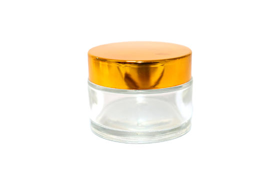 50 ml de recipientes de vidro transparente para cosméticos com tampa de parafuso